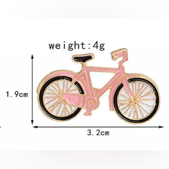 3/$10 🩷 Pretty Pink Vintage Bicycle Pin for Clothes/Gifts/Accessories - Picture 3 of 3
